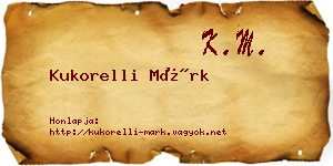 Kukorelli Márk névjegykártya